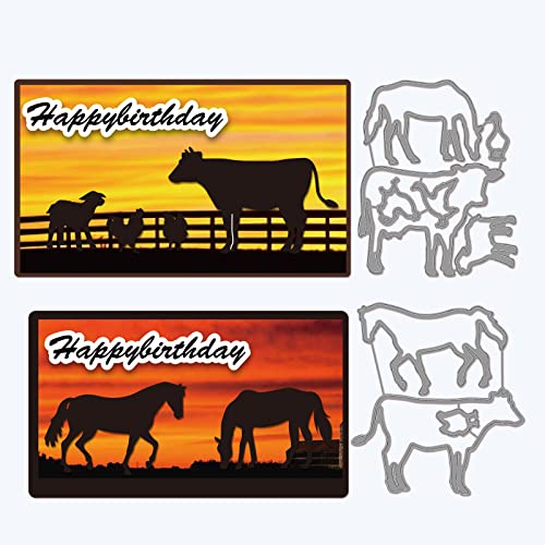 GLOBLELAND Tier Hinweis Stanzformen für die Herstellung von Kartendekoration Kuh Pferd Huhn Ente Schaf Geflügel Stanzformen Schablonen für Scrapbooking Fotoalbum dekorativ GLOBLELAND Tier Hinweis Stanzformen für die Herstellung von Kartendekoration Kuh Pferd Huhn Ente Schaf Geflügel Stanzformen Schablonen für Scrapbooking Fotoalbum dekorativ von GLOBLELAND