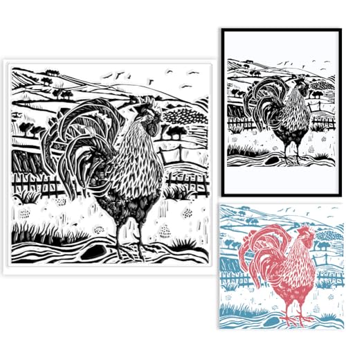 GLOBLELAND Transparente Stempel Mit Bauernhof Huhn Für DIY Scrapbooking, Landschaft, Linoldruck, Silikon Stempelsiegel, Transparente Stempel Für Karten, Fotoalbum, Tagebuch, Zuhause, 5.91x5.91 Zoll GLOBLELAND Transparente Stempel Mit Bauernhof Huhn Für DIY Scrapbooking, Landschaft, Linoldruck, Silikon Stempelsiegel, Transparente Stempel Für Karten, Fotoalbum, Tagebuch, Zuhause, 5.91x5.91 Zoll von GLOBLELAND