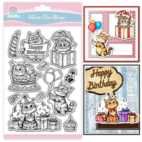 GLOBLELAND Transparente Stempel Mit Geburtstagskatze Für Scrapbooking Lustige Tier Silikonstempel Geburtstagstorte Transparenter Stempel Für Die Kartengestaltung DIY Prägung Journaling GLOBLELAND Transparente Stempel Mit Geburtstagskatze Für Scrapbooking Lustige Tier Silikonstempel Geburtstagstorte Transparenter Stempel Für Die Kartengestaltung DIY Prägung Journaling von GLOBLELAND