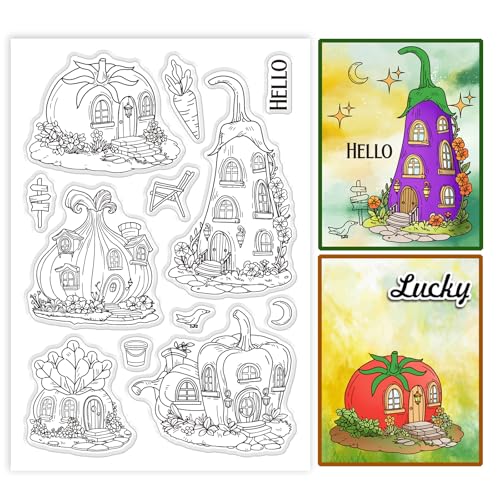 GLOBLELAND Transparente Stempel Mit Gemüsehaus Motiv Silikon Stempel Gemüsehütte Transparente Stempel Mit Haus Hintergrund Für DIY Scrapbooking Und Kartenherstellung Fotoalbum Tagebuch 6.3x4.33 Zoll GLOBLELAND Transparente Stempel Mit Gemüsehaus Motiv Silikon Stempel Gemüsehütte Transparente Stempel Mit Haus Hintergrund Für DIY Scrapbooking Und Kartenherstellung Fotoalbum Tagebuch 6.3x4.33 Zoll von GLOBLELAND