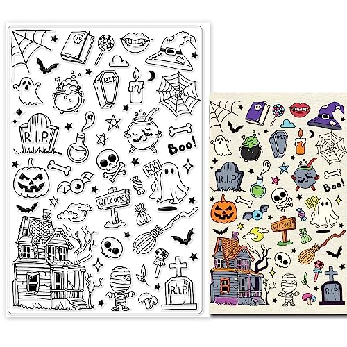 GLOBLELAND Kürbis Zombie Transparente Stempel Mit Halloween-Geist Klare Stamps Grabstein Siegel Silikonstempel Für DIY Scrapbooking Karten Fotoalbum Tagebuch GLOBLELAND Kürbis Zombie Transparente Stempel Mit Halloween-Geist Klare Stamps Grabstein Siegel Silikonstempel Für DIY Scrapbooking Karten Fotoalbum Tagebuch von GLOBLELAND