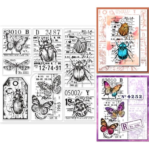 GLOBLELAND Transparente Stempel Mit Insektenmotiv Für DIY Scrapbooking, Schmetterling, Käfer, Libelle, Silikonstempel, Siegel, Transparente Stempel Für Karten, Fotoalbum, Tagebuch, 5.91x5.91 Zoll GLOBLELAND Transparente Stempel Mit Insektenmotiv Für DIY Scrapbooking, Schmetterling, Käfer, Libelle, Silikonstempel, Siegel, Transparente Stempel Für Karten, Fotoalbum, Tagebuch, 5.91x5.91 Zoll von GLOBLELAND