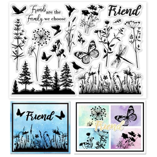 GLOBLELAND Transparente Stempel Mit Pflanzen Und Blumensilhouetten Für Die Kartenherstellung Schmetterling Und Libelle Transparente Stempelsiegel Silikonstempel Für DIY Scrapbooking GLOBLELAND Transparente Stempel Mit Pflanzen Und Blumensilhouetten Für Die Kartenherstellung Schmetterling Und Libelle Transparente Stempelsiegel Silikonstempel Für DIY Scrapbooking von GLOBLELAND