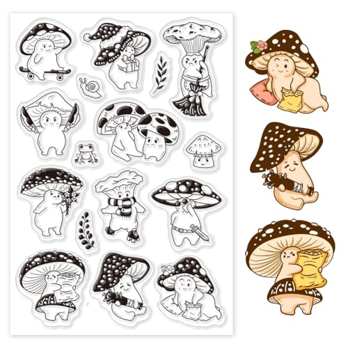 GLOBLELAND Transparente Stempel Mit Pilz Bösewicht Zum Basteln von Karten Cartoon Spaß Pilz Klare Stamps Silikonstempel Für DIY Scrapbooking Fotoalbum Tagebuch Zuhause GLOBLELAND Transparente Stempel Mit Pilz Bösewicht Zum Basteln von Karten Cartoon Spaß Pilz Klare Stamps Silikonstempel Für DIY Scrapbooking Fotoalbum Tagebuch Zuhause von GLOBLELAND