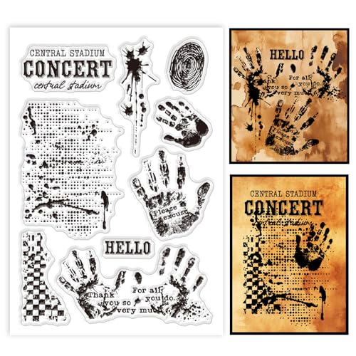 GLOBLELAND Transparente Stempel Mit Vintage Handabdruck Und Fleckenhintergrund Silikon Stempel Retro Fingerabdruck Silikonstempel Für DIY Scrapbooking Und Karten Fotoalbum 6.3x4.33 Zoll GLOBLELAND Transparente Stempel Mit Vintage Handabdruck Und Fleckenhintergrund Silikon Stempel Retro Fingerabdruck Silikonstempel Für DIY Scrapbooking Und Karten Fotoalbum 6.3x4.33 Zoll von GLOBLELAND