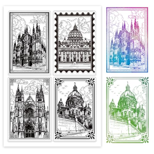 GLOBLELAND Transparente Stempel Mit Vintage Kirchen Motiv Architektur Silikonstempel Siegel Transparente Stempel Für DIY Scrapbooking Karten Erstellen von Fotoalben Und Journalen GLOBLELAND Transparente Stempel Mit Vintage Kirchen Motiv Architektur Silikonstempel Siegel Transparente Stempel Für DIY Scrapbooking Karten Erstellen von Fotoalben Und Journalen von GLOBLELAND