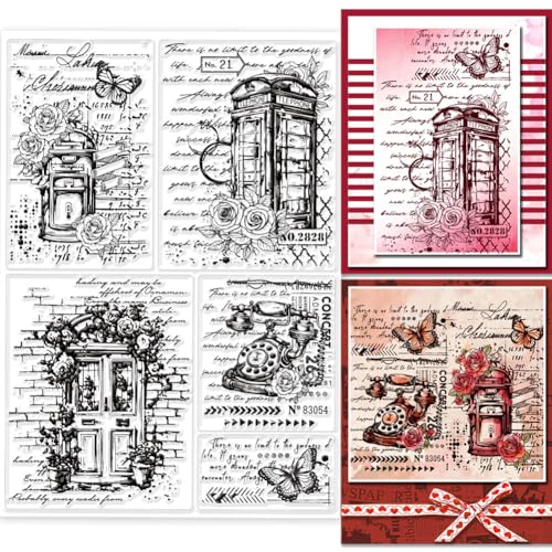 GLOBLELAND Transparente Stempel Mit Vintage Telefonzellen Wort Buchstaben Hintergrund Silikonstempel Retro Telefon Klare Stamps Für DIY Scrapbooking Fotoalbum 8.27×5.83inch GLOBLELAND Transparente Stempel Mit Vintage Telefonzellen Wort Buchstaben Hintergrund Silikonstempel Retro Telefon Klare Stamps Für DIY Scrapbooking Fotoalbum 8.27×5.83inch von GLOBLELAND