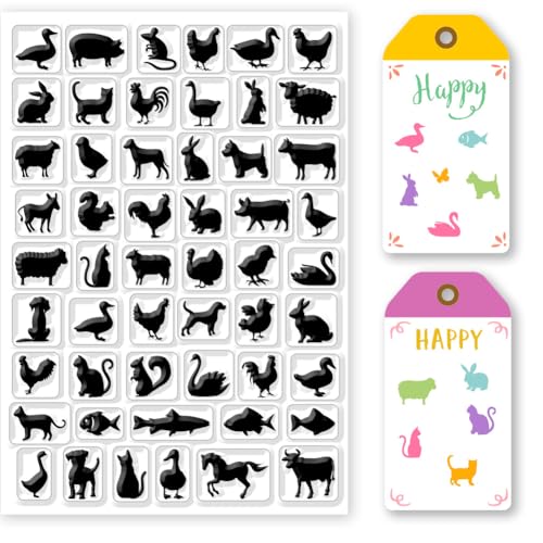 GLOBLELAND Transparente Stempel mit Bauernhoftier-Silhouette, für DIY, Scrapbooking, 21 x 15 cm, Bauernhoftiere, Silikon, transparent, Stempel für Kartenherstellung, Tagebuch, Dekoration von GLOBLELAND