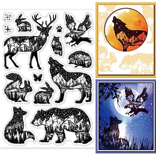GLOBLELAND Bergwälder Tiere Silhouette Silikonstempel Braunbären HasenTransparente Stempel Eulen Igel Klare Stamps Für Karten Herstellung DIY Scrapbooking Basteln GLOBLELAND Bergwälder Tiere Silhouette Silikonstempel Braunbären HasenTransparente Stempel Eulen Igel Klare Stamps Für Karten Herstellung DIY Scrapbooking Basteln von GLOBLELAND