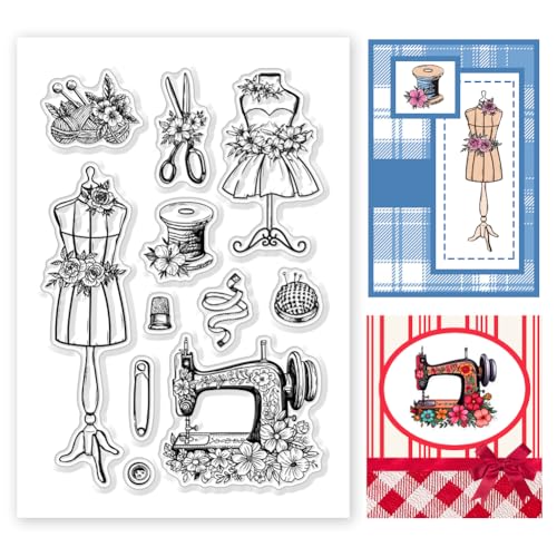 GLOBLELAND Transparenter Stempel „Nähende Blumen“ Nähmodell Transparente Gummistempel Nähmaschine Silikonstempel Für DIY Scrapbooking Fotoalbum Dekorative Karten 6.33x4.3 Zoll GLOBLELAND Transparenter Stempel „Nähende Blumen“ Nähmodell Transparente Gummistempel Nähmaschine Silikonstempel Für DIY Scrapbooking Fotoalbum Dekorative Karten 6.33x4.3 Zoll von GLOBLELAND