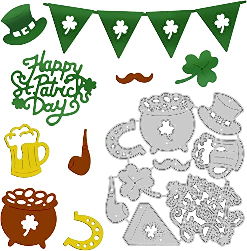 GLOBLELAND Urlaub Stanzschablonen Metall Schneiden Schablonen St. Patrick's Day Stanzformen für Kartenherstellung und DIY Scrapbooking Papier Sammelalbum Dekor von GLOBLELAND