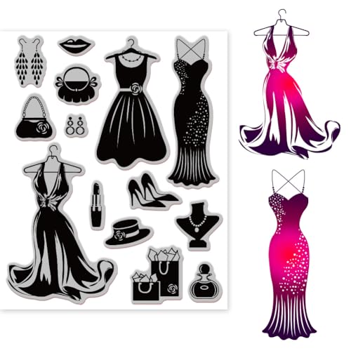 GLOBLELAND Vintage Fashion Clothes Haftstempel 8.7"X7" Lady Dress Clear Stamps Prägestempel Siegel Für DIY Scrapbooking Und Kartenherstellung Papier Handwerk Dekor GLOBLELAND Vintage Fashion Clothes Haftstempel 8.7"X7" Lady Dress Clear Stamps Prägestempel Siegel Für DIY Scrapbooking Und Kartenherstellung Papier Handwerk Dekor von GLOBLELAND