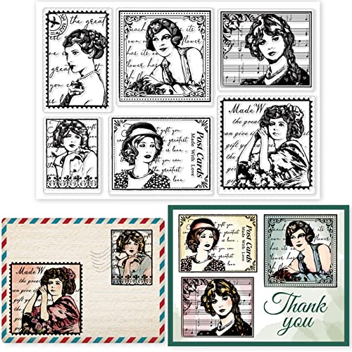 GLOBLELAND Vintage Lady Clear Stamps European Medieval Style Silikon Clear Stamp Seals Für DIY Scrapbooking Tagebücher Dekorative Karten Herstellung von Fotoalben DIY Craft von GLOBLELAND