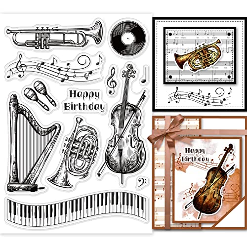 GLOBLELAND Vintage Musik Klare Stempel Für Karten Basteln Retro Musikinstrumente Silikon Klare Stempel Siegel Für Karten Basteln DIY Scrapbooking Foto Journal Album Dekoration GLOBLELAND Vintage Musik Klare Stempel Für Karten Basteln Retro Musikinstrumente Silikon Klare Stempel Siegel Für Karten Basteln DIY Scrapbooking Foto Journal Album Dekoration von GLOBLELAND