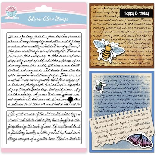 GLOBLELAND Vintage Text Hintergrund Klare Stempel für Karten Herstellung Retro Handgeschriebene Notizen Transparente Stempel Tinte Punkte Markierungen Silikon Stempel Siegel für DIY Scrapbooking GLOBLELAND Vintage Text Hintergrund Klare Stempel für Karten Herstellung Retro Handgeschriebene Notizen Transparente Stempel Tinte Punkte Markierungen Silikon Stempel Siegel für DIY Scrapbooking von GLOBLELAND