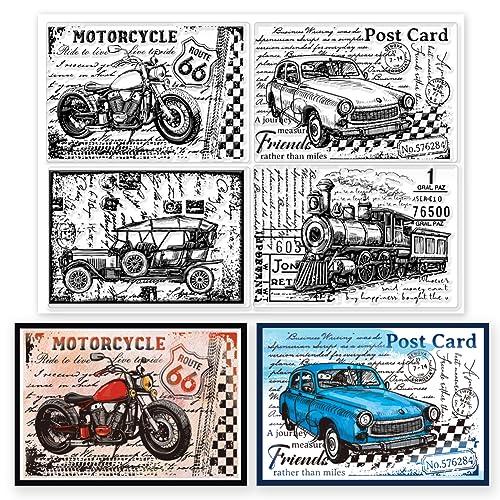 GLOBLELAND Vintage Text Hintergrund Transparente Klare Stempel Motorrad Auto Zug Prägestempelbögen Silikon Klare Stempel Siegel Für DIY Scrapbooking Und Kartenherstellung GLOBLELAND Vintage Text Hintergrund Transparente Klare Stempel Motorrad Auto Zug Prägestempelbögen Silikon Klare Stempel Siegel Für DIY Scrapbooking Und Kartenherstellung von GLOBLELAND