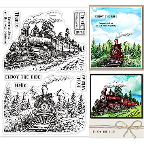GLOBLELAND Vintage Züge Klare Stempel Für Die Kartenherstellung Dekorative Worte Hintergrund Dampfauto Transparente Silikonstempel Für DIY Scrapbooking Zubehör Prägung Papier Karte Album Dekoration GLOBLELAND Vintage Züge Klare Stempel Für Die Kartenherstellung Dekorative Worte Hintergrund Dampfauto Transparente Silikonstempel Für DIY Scrapbooking Zubehör Prägung Papier Karte Album Dekoration von GLOBLELAND