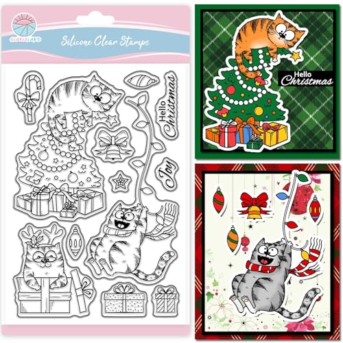 GLOBLELAND Weihnachts Comic Katze Transparenter Stempel Zur Kartengestaltung Cartoon Katzen Silikonstempel Weihnachtsbaum Transparenter Stempel Für DIY Scrapbooking Prägung Journaling GLOBLELAND Weihnachts Comic Katze Transparenter Stempel Zur Kartengestaltung Cartoon Katzen Silikonstempel Weihnachtsbaum Transparenter Stempel Für DIY Scrapbooking Prägung Journaling von GLOBLELAND