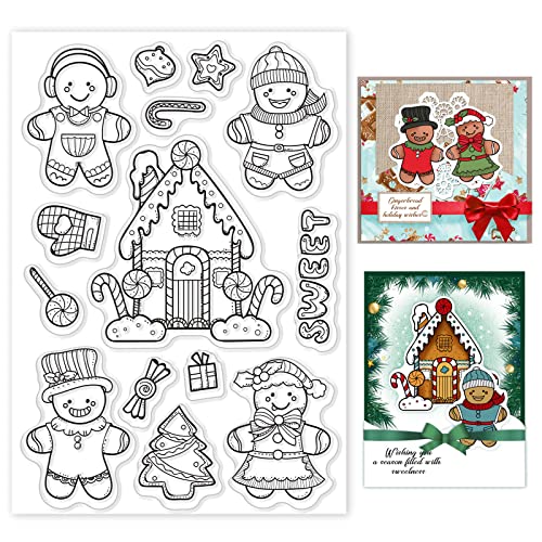 GLOBLELAND Weihnachtsbaum Klar Stempel Lebkuchenmann Haus Transparent Silikon Stempel Weihnachten Süßigkeiten Geschenk Gummistempel für Scrapbook Tagebuch Kartenherstellung 4,3 x 6,3 Zoll GLOBLELAND Weihnachtsbaum Klar Stempel Lebkuchenmann Haus Transparent Silikon Stempel Weihnachten Süßigkeiten Geschenk Gummistempel für Scrapbook Tagebuch Kartenherstellung 4,3 x 6,3 Zoll von GLOBLELAND