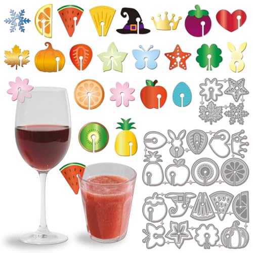 GLOBLELAND Weinglas-Dekorationsetiketten, Stanzformen für Kartenherstellung, Obst-Form, Etiketten, Metall-Stanzformen, Blumen-Schnitte, Schablonen für Weingläser, DIY, Prägepapierschnitte, Dekoration GLOBLELAND Weinglas-Dekorationsetiketten, Stanzformen für Kartenherstellung, Obst-Form, Etiketten, Metall-Stanzformen, Blumen-Schnitte, Schablonen für Weingläser, DIY, Prägepapierschnitte, Dekoration von GLOBLELAND