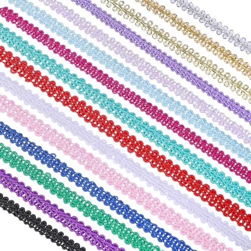 GLOBLELAND Zopfborten für Kleidung, Nähen, Handwerk, Fischgrätenmuster, Fransenbordüre, 15 Farben, 15 Farben, für Puppenbedarf, Hochzeitskleid, Dekoration GLOBLELAND Zopfborten für Kleidung, Nähen, Handwerk, Fischgrätenmuster, Fransenbordüre, 15 Farben, 15 Farben, für Puppenbedarf, Hochzeitskleid, Dekoration von GLOBLELAND