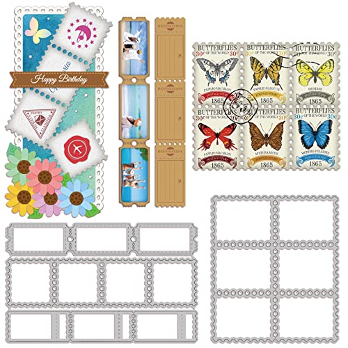 GLOBLELAND rechteckige Spitzenstempel Stanzformen zur Herstellung von Kartendekoration Rechteckiger Rahmen Stanzformen Schablonen für Scrapbooking Fotoalbum von GLOBLELAND