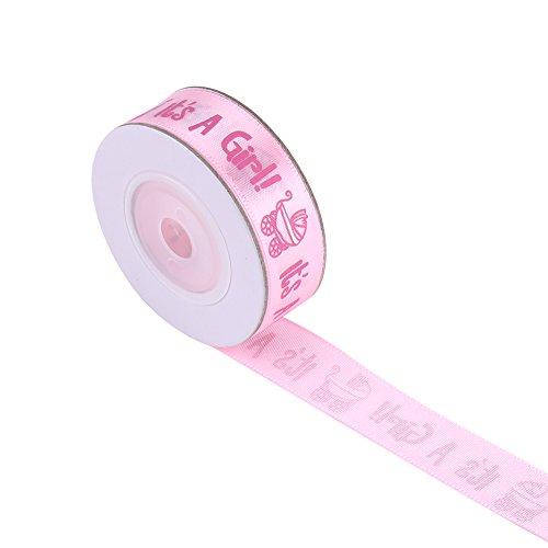 10 Yards Baby Shower Ribbon Es ist ein junge Mädchen Grosgrain Satin Organza Sheer Fabric Ribbon Spool für Baby Birth Party Gefälligkeiten Verpackung besondere Anlässe Dekorationen Lieferungen(Pink ) von GLOGLOW