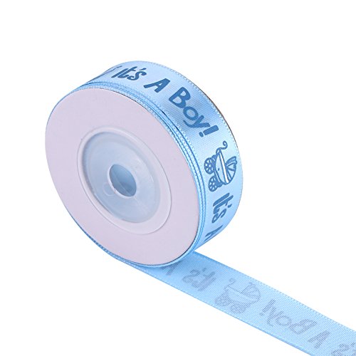 10 Yards Baby Shower Ribbon Es junge Mädchen Grosgrain Satin Organza Sheer Fabric Ribbon Spool Baby Birth Party Gefälligkeiten Verpackung besondere Anlässe Dekorationen (Blau) MEHRWEG VERPACKUNG von Fdit