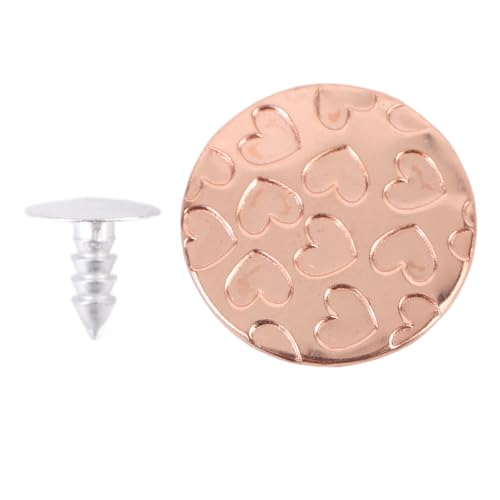 125 -Sets Jeansknopf, 17mm Metallhosen Tasten Ersatzkit Förderer Taste mit Schrauben für Kleidungsmantelmantel Lose (Roségold Herz) von GLOGLOW