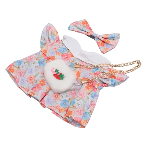 20cm Plüschpuppen Kleidung, Nettes Kleid und Schleife, handgefertigtes Kostüm-Set, rosa Baumwolloutfits mit Über 25cm Plüschspielzeug, ideal zum Dekorieren von Puppen und zum Bewachen 20cm Plüschpuppen Kleidung, Nettes Kleid und Schleife, handgefertigtes Kostüm-Set, rosa Baumwolloutfits mit Über 25cm Plüschspielzeug, ideal zum Dekorieren von Puppen und zum Bewachen von GLOGLOW