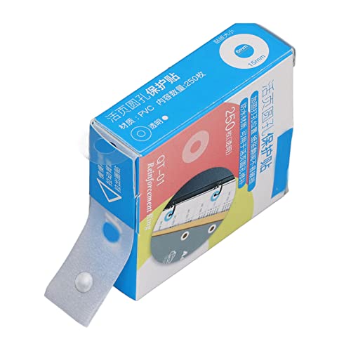 250pcs Loch-Punch-Verstärkungsaufkleber, Zusätzliche Stärke PVC-Kreis Verstärkungsbezeichnungen Zum Schutz des Dokuments, Leicht zu Apply und Wasserdichtes DIY (WHITE) (Transparent) von GLOGLOW