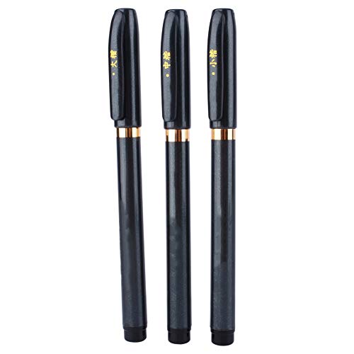 3 stücke Künstler Kalligraphie Stift, Chinesische Japanische Kalligraphie Pinsel Ink Pen Schriftzug Pens Marker Schreiben Zeichnung Werkzeug Handwerk von GLOGLOW