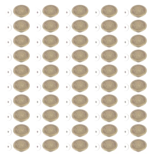 50 Sets Jeansknopf, 17mm Edelstahlhosenknöpfe Kein Sew -Ersatzknopf mit Schrauben für Mantelmantel -Denim -Kleidung (Bronze) von GLOGLOW