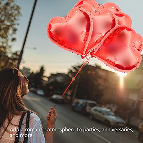 GLOGLOW 10pcs 10 -Zoll -Herzballons Schwarzes Herz Dunkelherzes Herz Ebenholz Herzfolien für Valentinstag Hochzeitstag Jubiläumsdekorationen mit Romantischen Glänzenden Aluminiumfolie (#3) von GLOGLOW