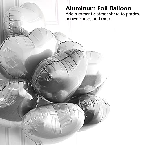 GLOGLOW 10pcs 10 -Zoll -Herzballons Schwarzes Herz Dunkelherzes Herz Ebenholz Herzfolien für Valentinstag Hochzeitstag Jubiläumsdekorationen mit Romantischen Glänzenden Aluminiumfolie (#5) von GLOGLOW