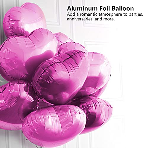 GLOGLOW 10pcs 10 -Zoll -Herzballons Schwarzes Herz Dunkelherzes Herz Ebenholz Herzfolien für Valentinstag Hochzeitstag Jubiläumsdekorationen mit Romantischen Glänzenden Aluminiumfolie (#7) von GLOGLOW