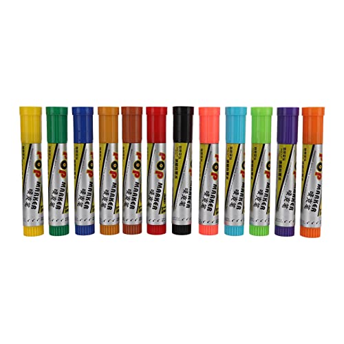 GLOGLOW 12pcs Farbmarkierungen Design Marker Alkoholtintenmarkierungen Schnelltrocknen Leuchtende Farben für T -Shirt -Papierwand mit Sicherer Harmloser Tinte von GLOGLOW