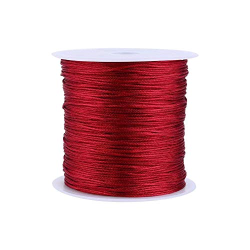 GLOGLOW 20 Farben 100 m x 0,8 mm Rattail Satin Nylon Trim Kordel Chinesischer Knoten für Halskette Armband Aufreihmaterialien Burgunderfarben GLOGLOW 20 Farben 100 m x 0,8 mm Rattail Satin Nylon Trim Kordel Chinesischer Knoten für Halskette Armband Aufreihmaterialien Burgunderfarben von GLOGLOW