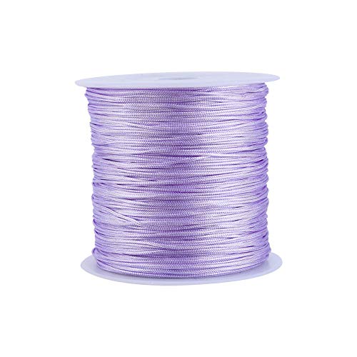 GLOGLOW 20 Farben 100 m x 0,8 mm Rattail Satin Nylon Trim Kordel Chinesischer Knoten für Halskette Armband Aufreihmaterialien Hellviolett von GLOGLOW