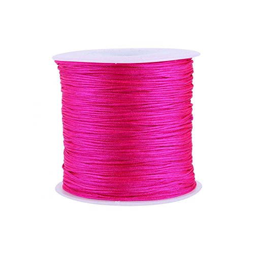 GLOGLOW 20 Farben 100 m x 0,8 mm Rattail Satin Nylon Trim Kordel Chinesischer Knoten für Halskette Armband Aufreihmaterialien Rosarot von GLOGLOW