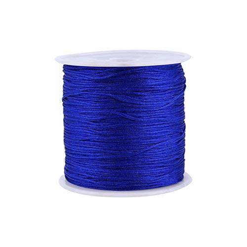 GLOGLOW 20 Farben 100 m x 0,8 mm Rattail Satin Nylon Trim Kordel Chinesischer Knoten für Halskette Armband Aufreihmaterialien Saphirblau GLOGLOW 20 Farben 100 m x 0,8 mm Rattail Satin Nylon Trim Kordel Chinesischer Knoten für Halskette Armband Aufreihmaterialien Saphirblau von GLOGLOW