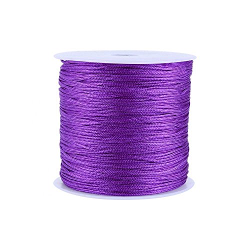 GLOGLOW 20 Farben 100 m x 0,8 mm Rattail Satin Nylon Trim Kordel Chinesischer Knoten für Halskette Armband Aufreihmaterialien Violett GLOGLOW 20 Farben 100 m x 0,8 mm Rattail Satin Nylon Trim Kordel Chinesischer Knoten für Halskette Armband Aufreihmaterialien Violett von GLOGLOW