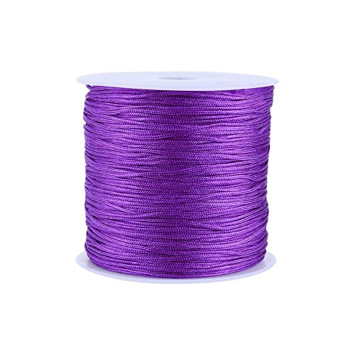 GLOGLOW 20 Farben 100 m x 0,8 mm Rattail Satin Nylon Trim Kordel Chinesischer Knoten für Halskette Armband Aufreihmaterialien Violett von GLOGLOW