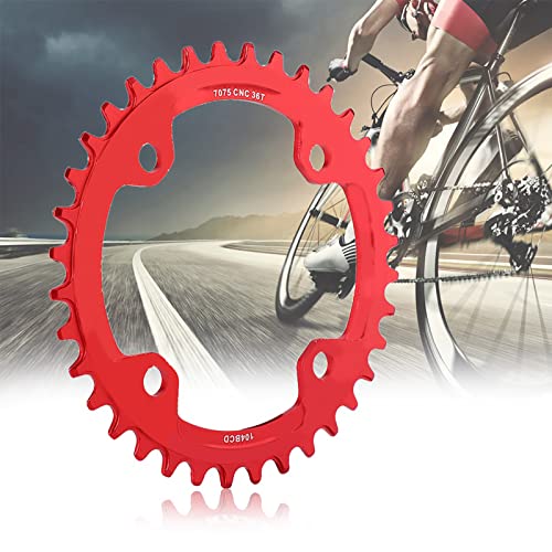 GLOGLOW 32/34/36/38T BCD 104 Kurbelwellenkettenring für Mountainbike, Licht und Hohen Widerstand, Einfache Installation für die Fahrradreparatur, die Endgültige Aufbewahrung der Kette (36T) von GLOGLOW