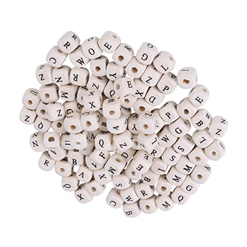 GLOGLOW Buchstabenperlen aus Holz, quadratisch, gemischt, Buchstaben, Würfel, lose Abstandshalter, für Schmuckherstellung, Armbänder, Halsketten, Schlüsselanhänger, 100 Stück GLOGLOW Buchstabenperlen aus Holz, quadratisch, gemischt, Buchstaben, Würfel, lose Abstandshalter, für Schmuckherstellung, Armbänder, Halsketten, Schlüsselanhänger, 100 Stück von Hililand