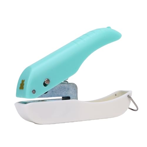 GLOGLOW Handlocher mit Bärenmuster, Einzellocher für Papier und Bastelarbeiten, mit Weichen Griffen, Doppelfunktion, Chip-Sammelbox, Verriegelungsmechanismus von GLOGLOW