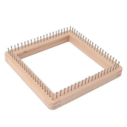 GLOGLOW Mini Square Holzgewebebreme mit Nicht Entzündbaren Haken für Gewebematten, Haarband, Socken - Verbesserung der Fähigkeiten von Kindern und Erwachsenen (Großgröße (24x18,5 cm / 9,4x7,3in)) von GLOGLOW