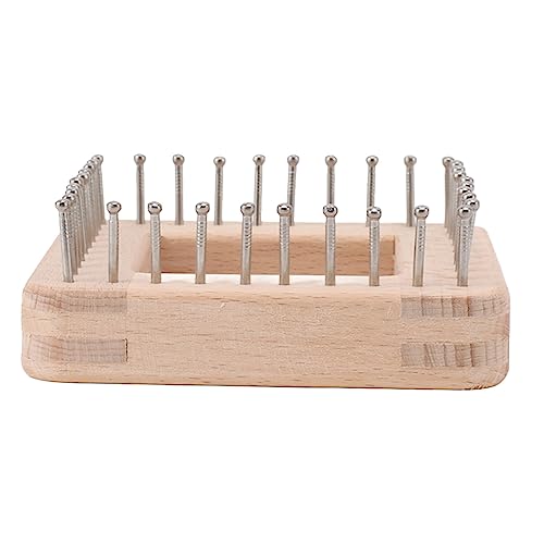 GLOGLOW Mini Square Holzgewebebreme mit Nicht Entzündbaren Haken für Gewebematten, Haarband, Socken - Verbesserung der Fähigkeiten von Kindern und Erwachsenen (Kleine Größe (21x17cm / 8.3x6.7in)) von GLOGLOW