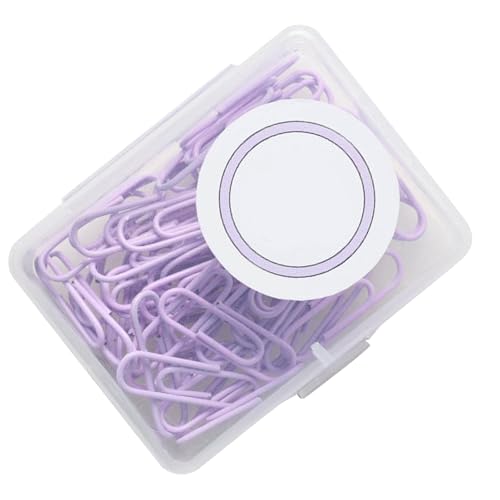 Metall Büroklammern, Büroklammern für Buchbindung, Einzigartige Farbe, Langlebig, Attraktiv für das Büro (28 mm Lavendel Lila) von GLOGLOW