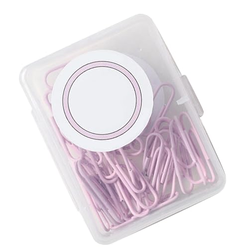 Metall Büroklammern, Büroklammern für Buchbindung, Einzigartige Farbe, Langlebig, Attraktiv für das Büro (28 mm Sakura-Rosa) von GLOGLOW